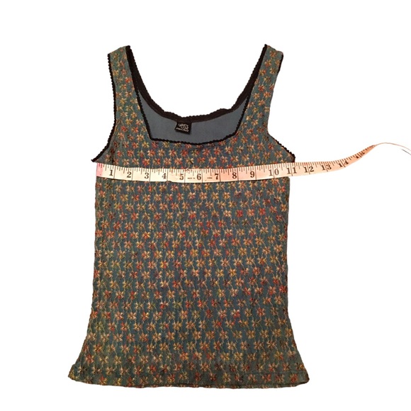Only Hearts NYC Helena Stuart Mesh Tank Top Lace Multi Color Flower Embroidery - Picture 8 of 9